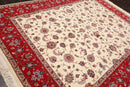 8'2''x 10'4" Hand Knotted 100% Wool 16/18 Pakpersian 300 KPSI Area Rug Ivory Red