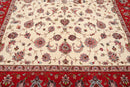 8'2''x 10'4" Hand Knotted 100% Wool 16/18 Pakpersian 300 KPSI Area Rug Ivory Red