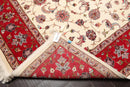 8'2''x 10'4" Hand Knotted 100% Wool 16/18 Pakpersian 300 KPSI Area Rug Ivory Red