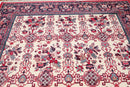 8x10 Cream, Navy Machine Made Polypropylene Traditional Oriental Area Rug