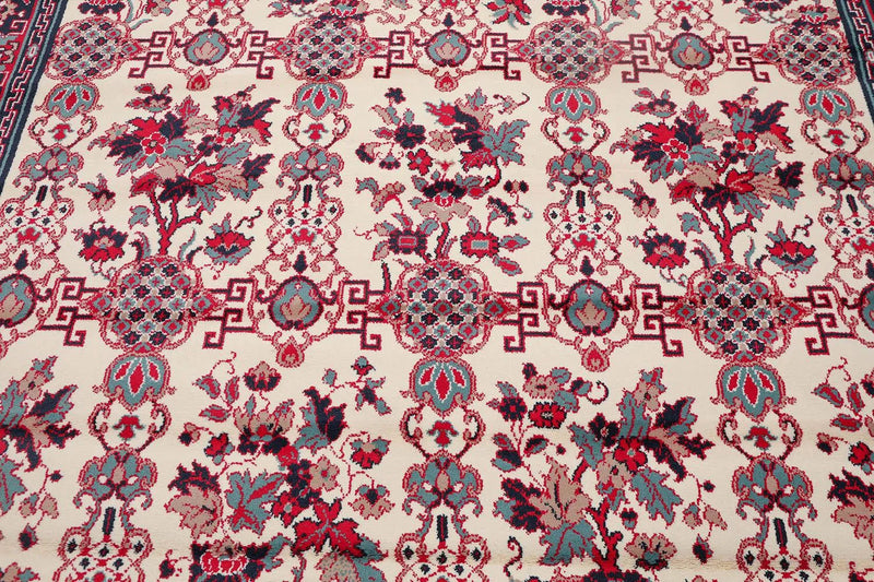 8x10 Cream, Navy Machine Made Polypropylene Traditional Oriental Area Rug