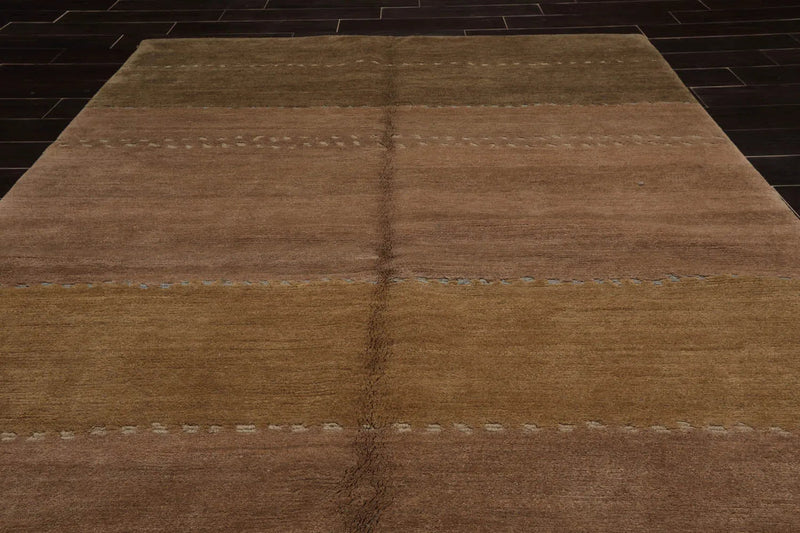 6x9 Taupe Hand Knotted Tibetan 100% Wool Tufenkian Modern & Contemporary Oriental Area Rug