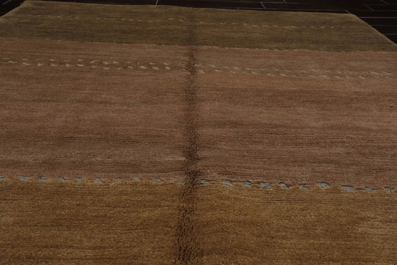 6x9 Taupe Hand Knotted Tibetan 100% Wool Tufenkian Modern & Contemporary Oriental Area Rug