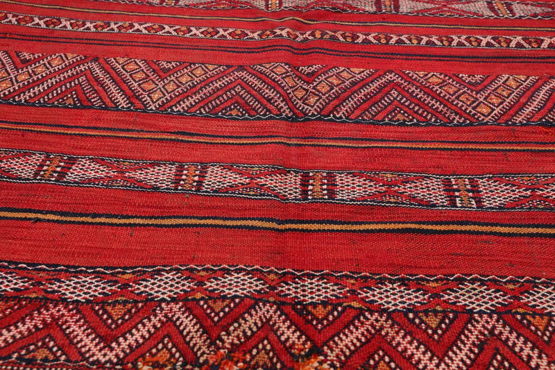 5x7 Rusty Red Caucasian Hand-Woven Wool Semi Antique Kilim Oriental Area Rug