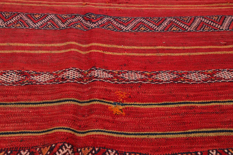 5x7 Rusty Red Caucasian Hand-Woven Wool Semi Antique Kilim Oriental Area Rug