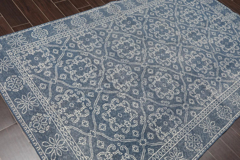 5' x 8' Hand Knotted 100% Wool Oriental Traditional Oriental Area Rug Blue