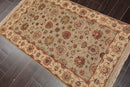 3’ x 5’1" Hand Knotted Wool Traditional Indo Kashan Oriental Area Rug Mint, Tan