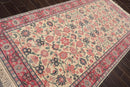 4'11'' x 9'5'' Runner Hand Knotted Wool Rare Romanian Kashaan Area Rug Ivory