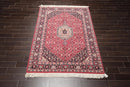 5'6'' x 7'11'' Hand Knotted Rare Romanian Ferahaan 100% Wool Area Rug Pink Black
