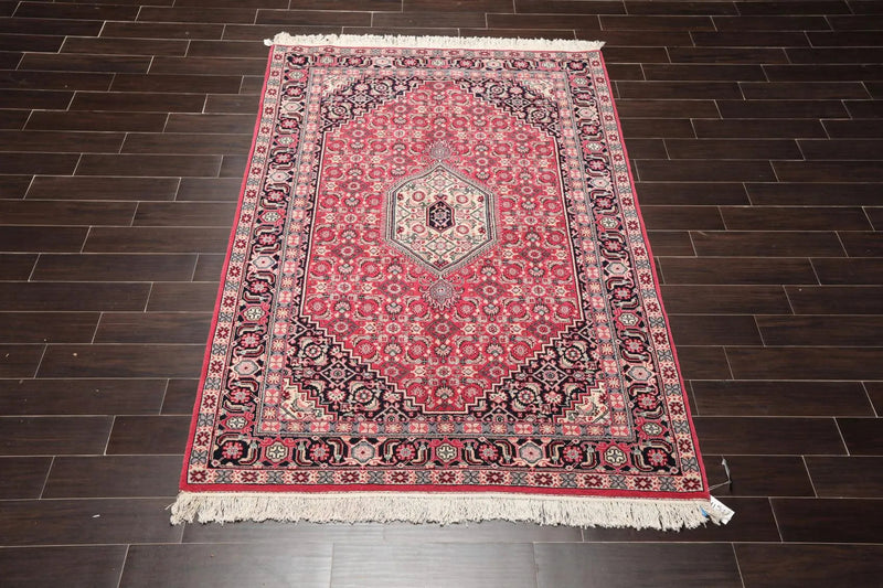 5'6'' x 7'11'' Hand Knotted Rare Romanian Ferahaan 100% Wool Area Rug Pink Black