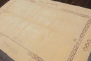 5' x 8' Hand Knotted Tibetan Wool Greek Key Modern Plus Pile Area Rug Ivory