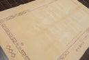 5' x 8' Hand Knotted Tibetan Wool Greek Key Modern Plus Pile Area Rug Ivory