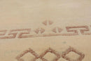 5' x 8' Hand Knotted Tibetan Wool Greek Key Modern Plus Pile Area Rug Ivory