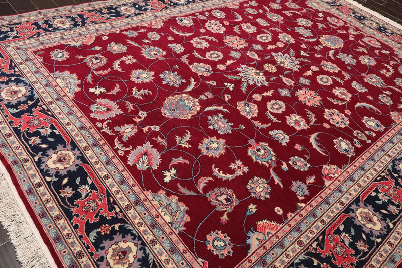 9' x 12'1'' Hand Knotted 100% Wool Kashaan Oriental Area Rug Burgundy