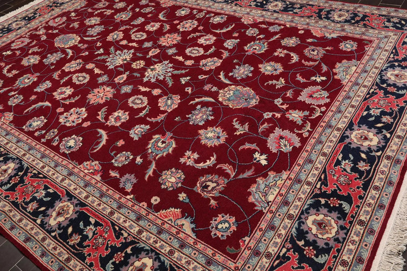 9' x 12'1'' Hand Knotted 100% Wool Kashaan Oriental Area Rug Burgundy
