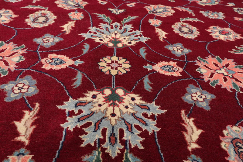 9' x 12'1'' Hand Knotted 100% Wool Kashaan Oriental Area Rug Burgundy
