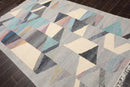 5' x 8' Indoor Outdoor Hand Woven 100% Recycled PET Yarn Modern Kilim Area Rug Gray