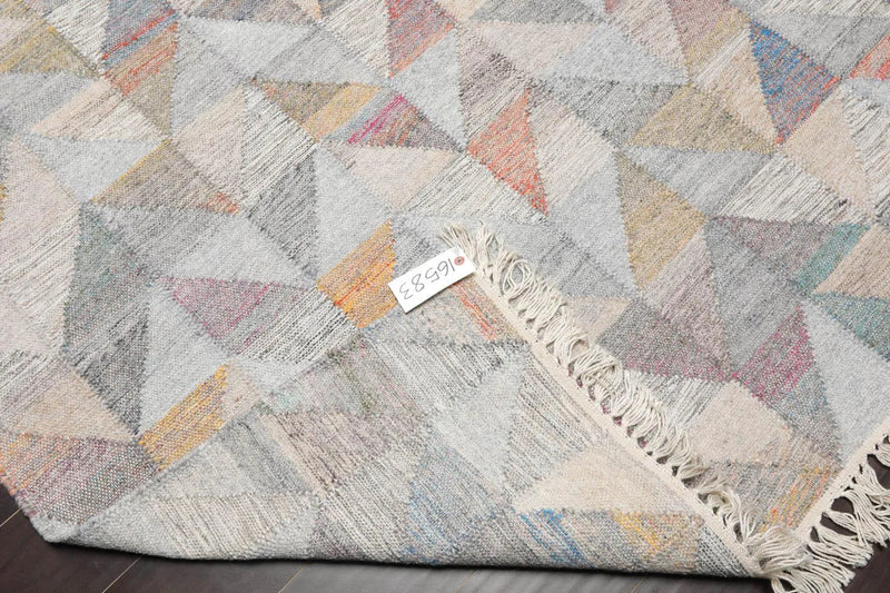 5' x 8' Indoor OutdoorHand Woven 100% Recycled PET Yarn Modern Kilim Area Rug