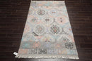 5' x 8' Indoor Outdoor Hand Woven 100% Recycled PET Yarn Modern Kilim Area Rug Beige