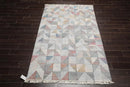 5' x 8' Indoor Outdoor Hand Woven 100% Recycled PET Yarn Modern Kilim Area Rug Gray