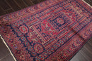4'2" x 6'11" Antique Hand Knotted Wool Turkish Sparta Oriental Area Rug Navy