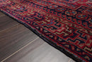 4'2" x 6'11" Antique Hand Knotted Wool Turkish Sparta Oriental Area Rug Navy