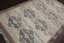 5' x 8'  Indoor Outdoor Hand Woven 100% Recycled PET Yarn Modern Kilim Area Rug Gray