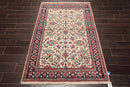 4' x 6'3'' Hand Knotted 100% Wool Vintage Saroukk Traditional Area Rug Beige