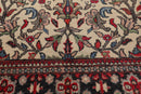 4' x 6'3'' Hand Knotted 100% Wool Vintage Saroukk Traditional Area Rug Beige