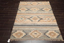 5’5”x7’3”Hand Woven Natural Fiber Jute Southwestern Flatweave Kilim Area Rug