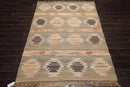 5’5”x7’8 Hand Woven Natural Fiber Jute Southwestern Flatweave Kilim Area Rug