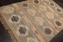 5’5”x7’8 Hand Woven Natural Fiber Jute Southwestern Flatweave Kilim Area Rug