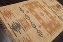 5’2” x 8’3”Hand Woven Natural Fiber Jute Southwestern Flatweave Kilim Area Rug