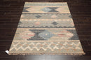 5'6''x7'3'' Hand Woven Natural Fiber Jute Southwestern Flatweave Kilim Area Rug