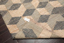 5’6”x7’9”Hand Woven Natural Fiber Jute Modern Graphic Flatweave Kilim Area Rug