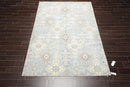 6' x 9' Hand Knotted 100% Wool Geometric Transitional Oriental Area Rug Blue