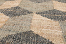 5’6”x7’9”Hand Woven Natural Fiber Jute Modern Graphic Flatweave Kilim Area Rug