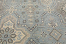 6' x 9' Hand Knotted 100% Wool Geometric Transitional Oriental Area Rug Blue