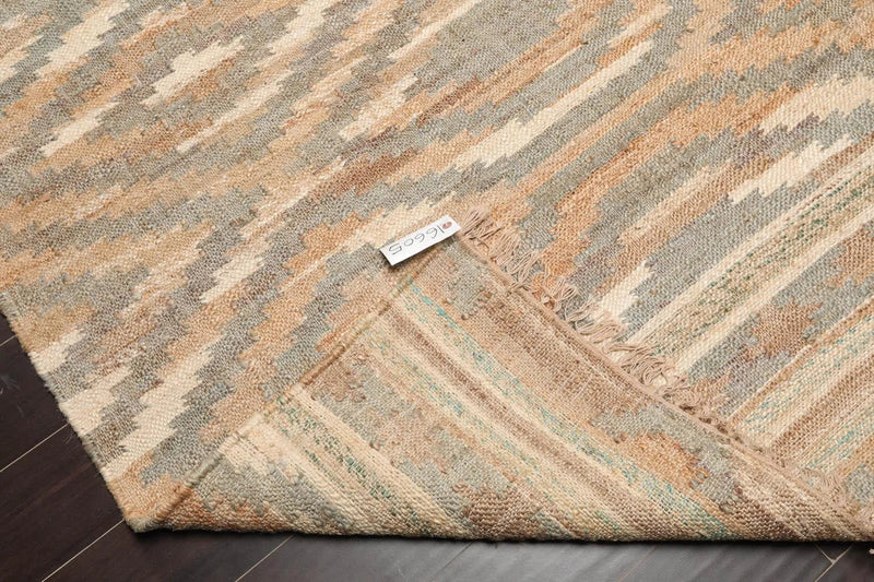 5’6” x 7’3” Hand Woven Natural Fiber Jute Southwestern Flatweave Kilim Area Rug