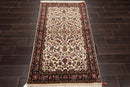 3’ x 5’ Hand Knotted Wool Traditional Indo Kashaan Oriental Area Rug Ivory