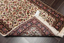 3’ x 5’ Hand Knotted Wool Traditional Indo Kashaan Oriental Area Rug Ivory