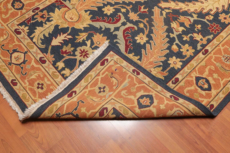 5x8 Midnight Blue Hand Knotted 100% Wool Reversible Oriental Area Rug