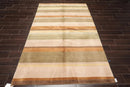5'1'' x 8'2'' Hand Knotted Tibetan 100% Wool Stripes Oriental Area Rug Green