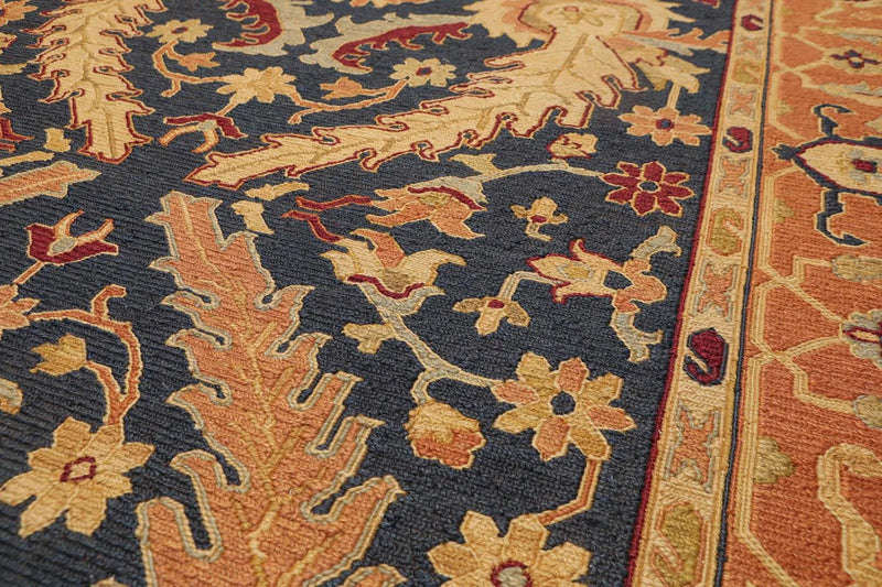 5x8 Midnight Blue Hand Knotted 100% Wool Reversible Oriental Area Rug