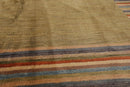 5'2'' x 8'2'' Hand Knotted Tibetan 100% Wool Stripes Oriental Area Rug Green
