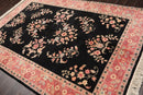 6' x 9' Hand Knotted 100% Wool Rare Romanian Saroukk Area Rug Black