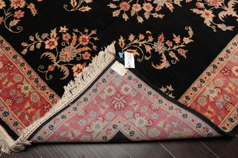 6' x 9' Hand Knotted 100% Wool Rare Romanian Saroukk Area Rug Black