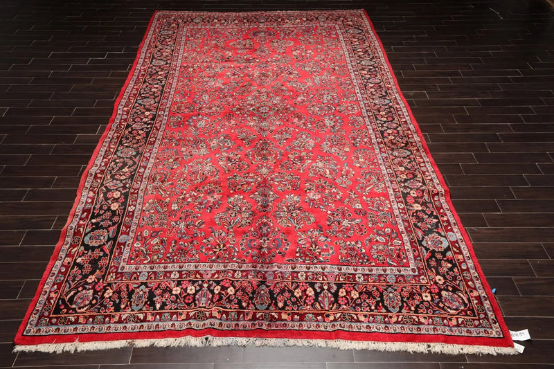8'10''x16'3'' Oversize Coral Hand Knotted Traditional Heriz Medallion Wool Oriental Area Rug