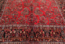 8'10''x16'3'' Oversize Coral Hand Knotted Traditional Heriz Medallion Wool Oriental Area Rug