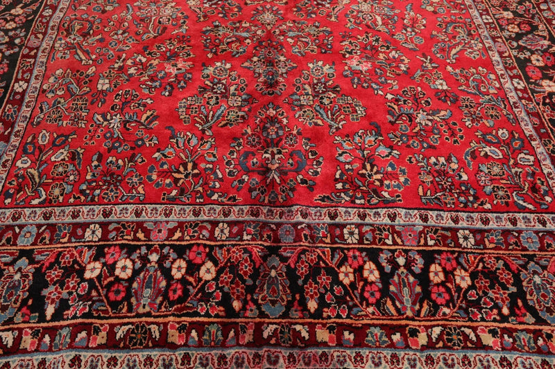 8'10''x16'3'' Oversize Coral Hand Knotted Traditional Heriz Medallion Wool Oriental Area Rug